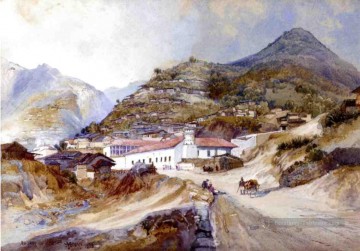 Angangueo Mexique montagnes Rocheuses école Thomas Moran Peinture à l'huile